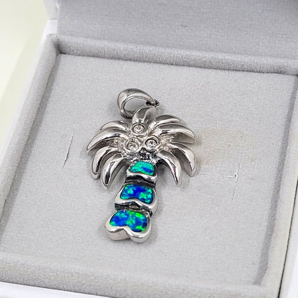 Sterling Silver Palm Tree Pendant